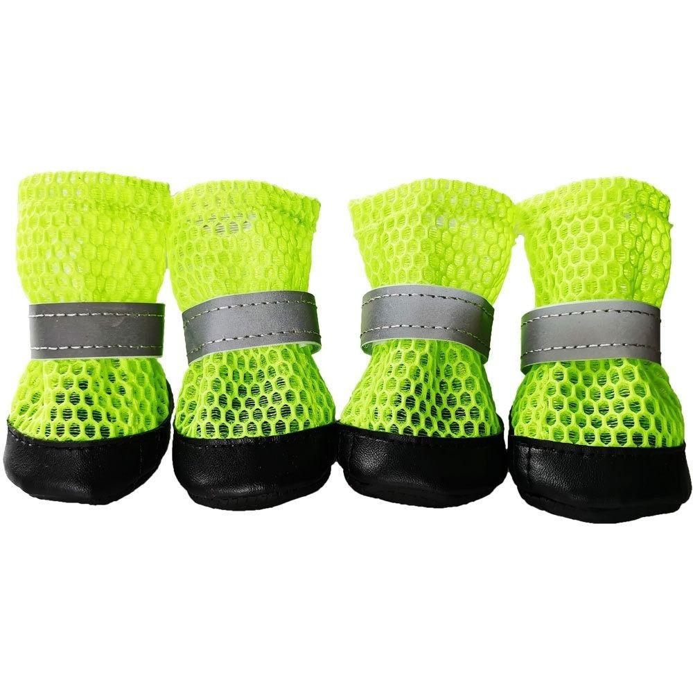 

4pcs/set Anti Slip Dog Shoes Wear-resistant Pet Paw Protector Pet Foot Covers Rain Snow Boots L зелений