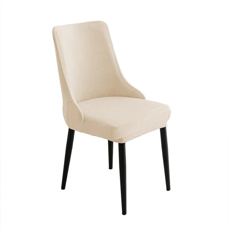 

1/2/4/6 шт. Бархатный чехол на кресло с изогнутыми подлокотниками, эластичный чехол на стул с высокой спинкой, чехол на стул для кухни, столовой, табурет для свадьбы, дома 1pc