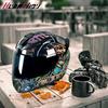 Full Face Motorcycle Helmet Adults ABS Material 3C Certified All Season Universal Fit With Visor