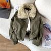 155pipipi European Style Women's Short Parka with Imitation Lamb Wool Collar - Thickened Winter Coat 2025