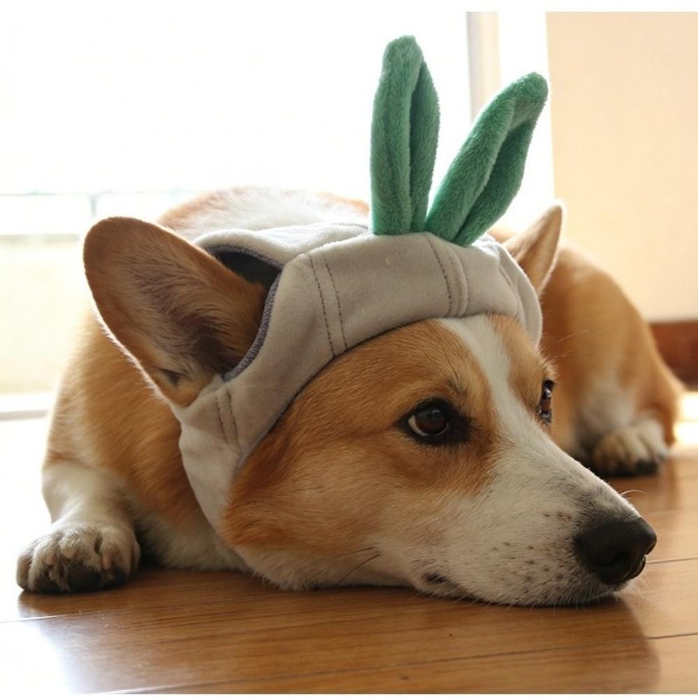 Pet Supplies Funny Pet Garlic Hat Decorative Cosplay Style Pet Headwear Ear-Exposed Pet Decoration Hat Cat & Dog Use