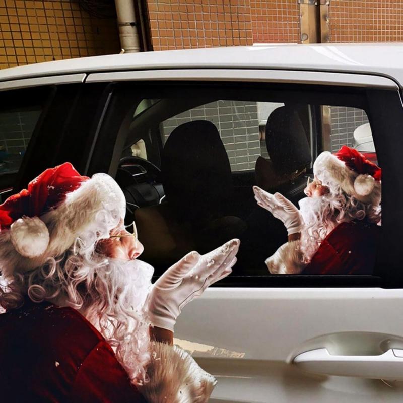 Funny Santa Claus Sticker Car Stickers Christmas Car Decorations 12-inch Length