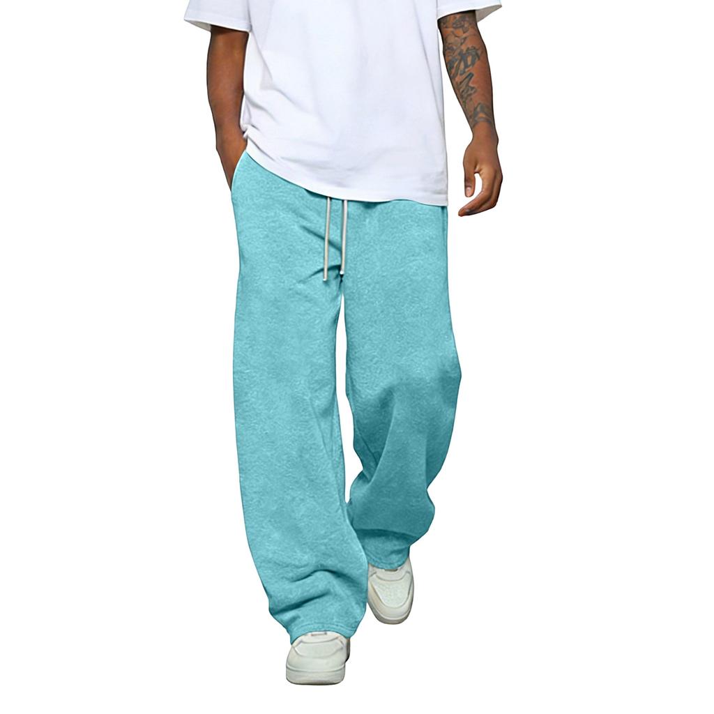 Men's Color Loose Wide Leg Sweatpants Men's Casual Fashion Sweatpants