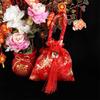 Wrist Bag Canvas Flower Drawstring Bag Large Capacity Festive Sugar Bag  Outdoor