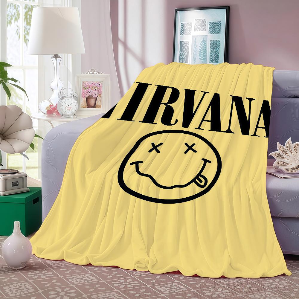 Horká Rocková Kapela N-Nirvana Deku Teplá A Měkká Vhodná Do Ložnice Obývacího Pokojí Rozkládací Postel Kanceláře Cestování Kempování