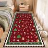 Red Christmas Hallways Runner Rug Washable Non-Slip Rug for Indoor Home Holiday Laundry Bedroom Bathroom Entryway Decor