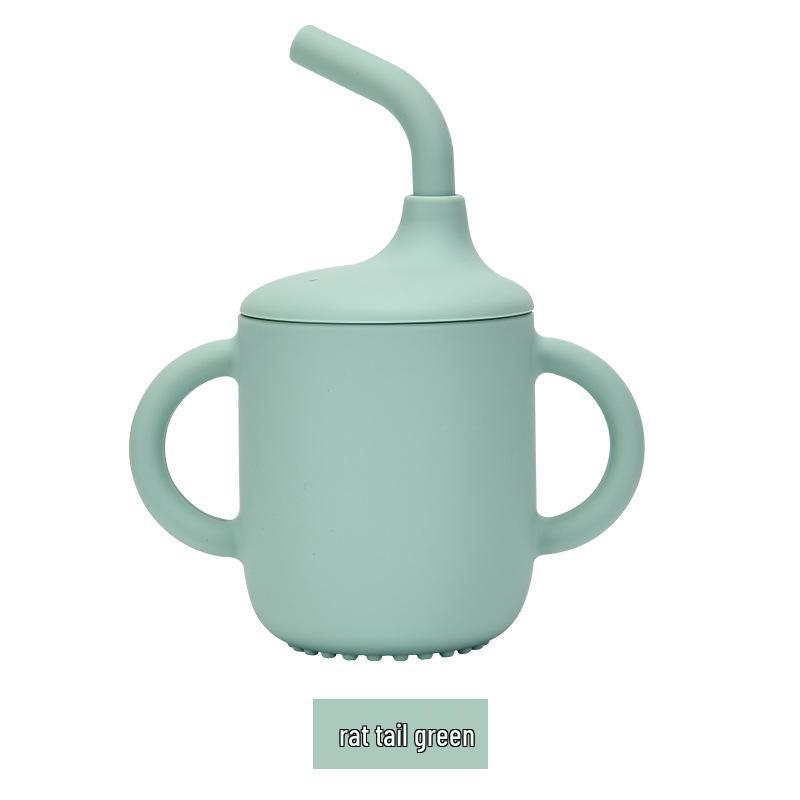 Anti-fall Silicone Sippy Cup with Lid, Handle & Customizable Logo