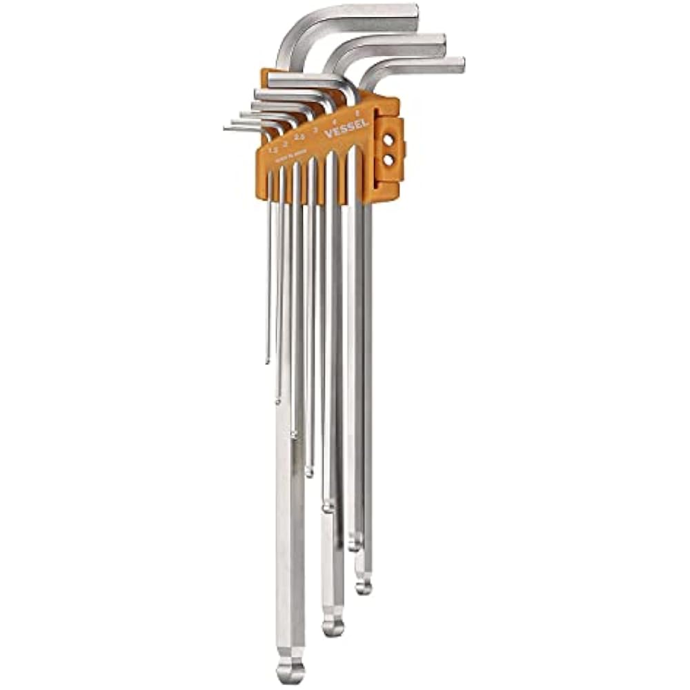 VESSEL (VESSEL) hex bar ball point L-type wrench, set of 9, long type, 8309BP-L