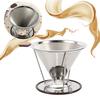 1x Portable 304 Stainless Steel Drip Dripper Double Layer Mesh Coffee Cone Filter Holder Infuse