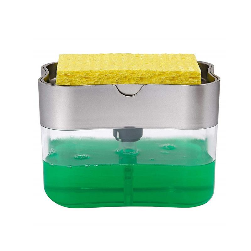 Dish Soap Press Liquid Outlet Box Press Type Automatic Filling Box Soap Box Scouring Pad Washing Liquid Storage Box