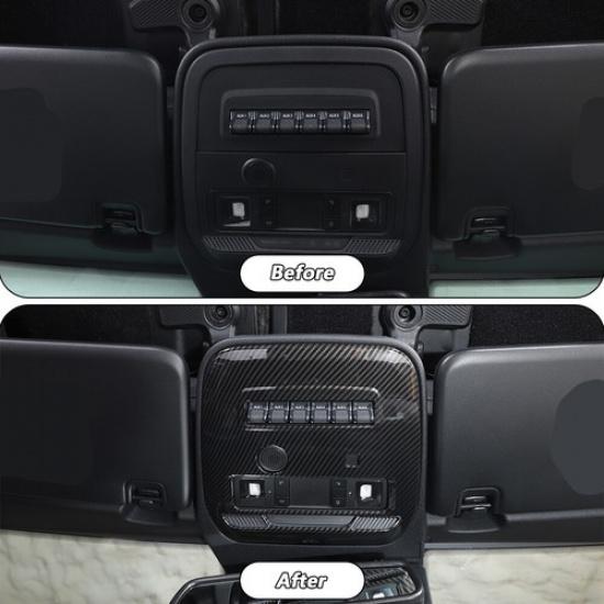 Front Reading Light Frame Trim Cover Decor for Ford Bronco + Carbon Fiber a