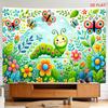 2D Flat, 1 Large/Small Suitable for Caterpillar & Tapestry Wall Hanging - Colorful Decor, Horizontal Printed Fabric Panel with Caterpillar/ Patterns f