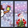 2025 Christmas Decoration for Home Gift Box Bell Electrostatic Sticker Santa Claus Snowman Elk Glass Stickers Xmas Ornaments