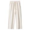 Summer Jacquard Casual Straight Trousers Men's Hong Kong Style Loose Wide-leg Mopping White Sweatpants Thin Men's and Women's Sweatpants