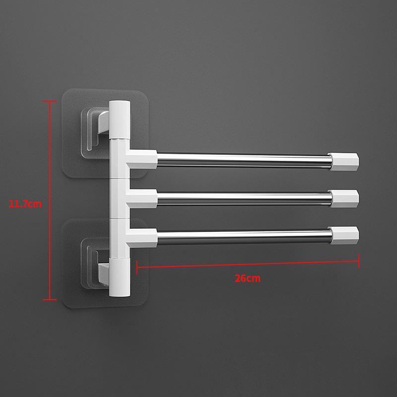 Raft de depozitare pentru prosoape cu rotație pentru baie, raft organizator din oțel inoxidabil fără perforații Rafturi de perete suspendate Suport de toaletă cu ventuză