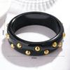 Punk Style Resin Bangle Vintage Chunky Bracelet Metal Point Wide Bangle  Women Accessories