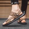 Non-slip Open-toe Sandals Mens Slip on Shoe Men's Slippers Summer New Sandals Men Leather Sandals Adult All-match Beach Shoes