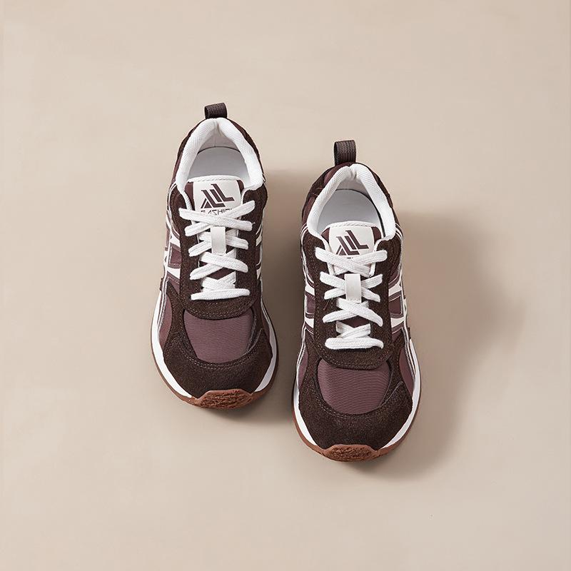 2025 Early Autumn New Forrest Gump Shoes Women's Casual Sports Dad Shoes Women's Platform Leather Breathable Comfortable Retro Jogging