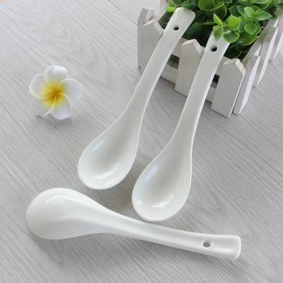 Ceramic Spoons Multi-Function Chinese Style Scoop Porridge Spoons Soup Spoons Restaurant Kitchen Catering Tableware