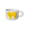 Bow Knot Ceramic Cup and Plate Set Girls Coffee Mug  Home Breakfast Cups Office Afternoon Tea Cup Water Cups Milk Mug Juice Mugs