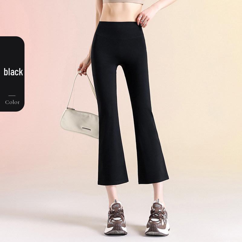 Women's Micro Flare Shark Pants: New 2026 Style - High-Waisted, Butt-Lifting, Abdomen-Tightening, Versatile, Loose Fit, Seven-Point Fitness Outerwear.