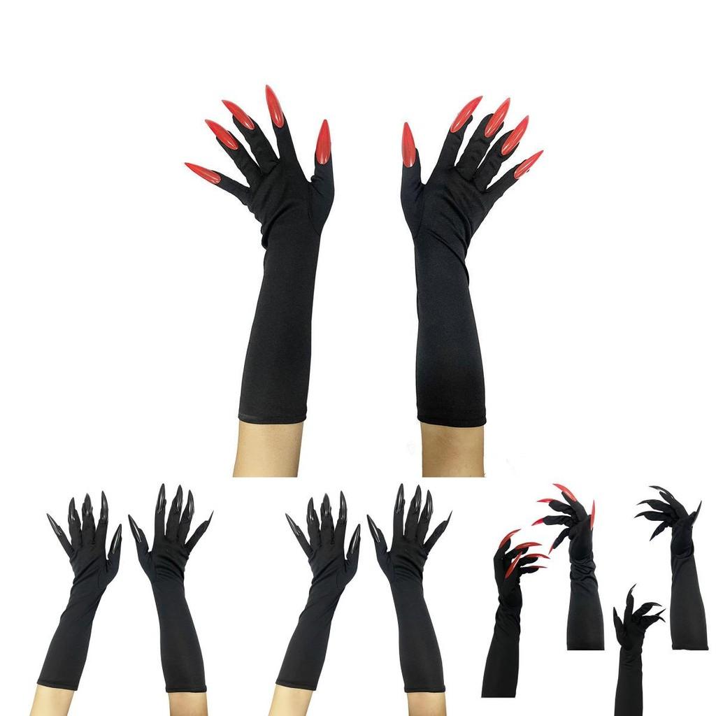 Long Witch Claw Gloves With Plastic Material For Halloween Cosplay Dress Up