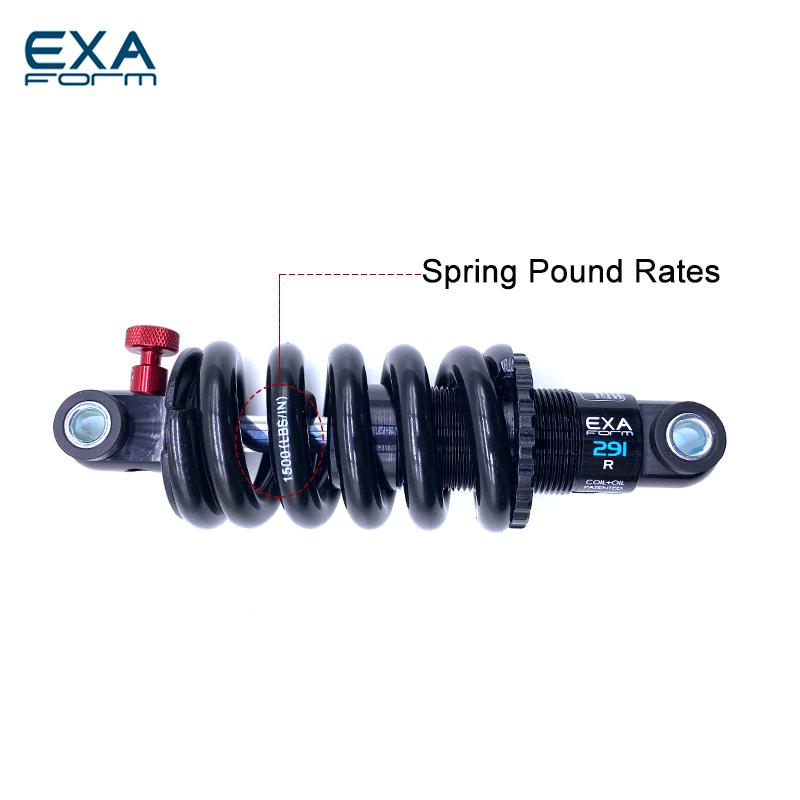 Amortiguador de Bicicleta KS EXA Form 291R 125 150 165 mm Amortiguadores Traseros Ajustables para MTB Patinete Eléctrico Motocicletas Piezas