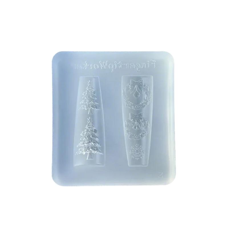 

3D Рождественская Тема Маникюр Силиконовая Форма Мягкая Силиконовая Форма для Маникюра Форма для Вырезания Маникюра Цветочные Узоры Формы