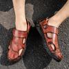 Sandals Shoes Men's Genuine Leather Summer Anti-slip Breathable Hollow Outdoor Sports Beach Shoes Casual Sandals