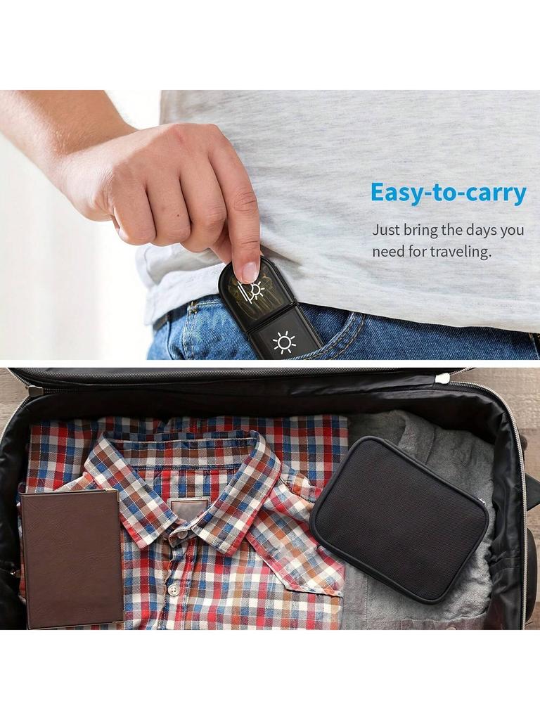 Large Weekly Pill Case Organizer 3 Times a Day, Portable Light Proof Canvas Bag Pill Box Hold Vitamins, Medications, Fish Oils