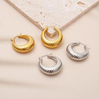 Ins Wind Titanium Steel Hollow Fringed Earrings Vacuum Electroplating K Real Gold Stainless Steel Stud Earrings Simple Earrings