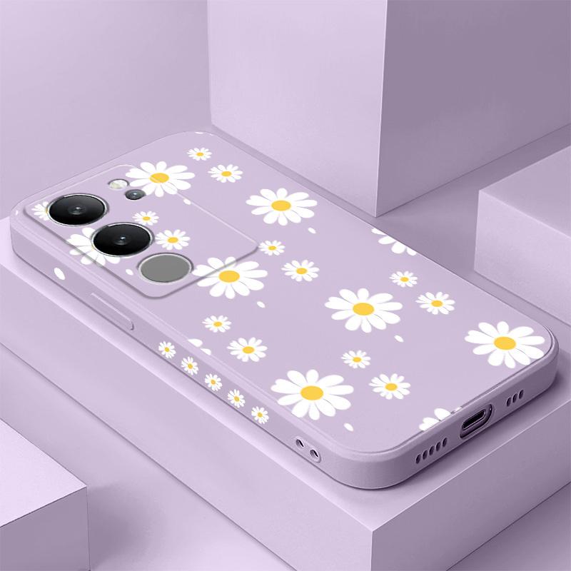 Daisy Petals Phone Case For VIVO V50 V40 V30 V29 V29E V27 V27E V25 V25E V23 V23E V21 V20 Y20 Y12 Y21 Y22 Y50 Y35 Y76 Pro 4G 5G