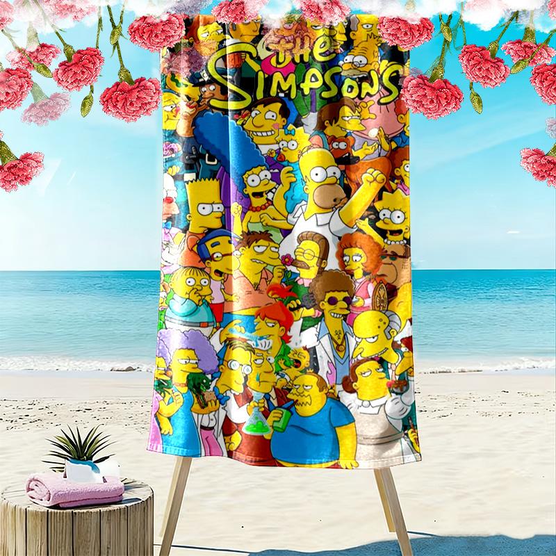The Simpsons Print Beach Towel, Large Soft Quick Dry Towel for Beach Camping Swimming