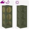 Solar LED Path Light 2 Pcs Olive Green Cold Rolled Steel