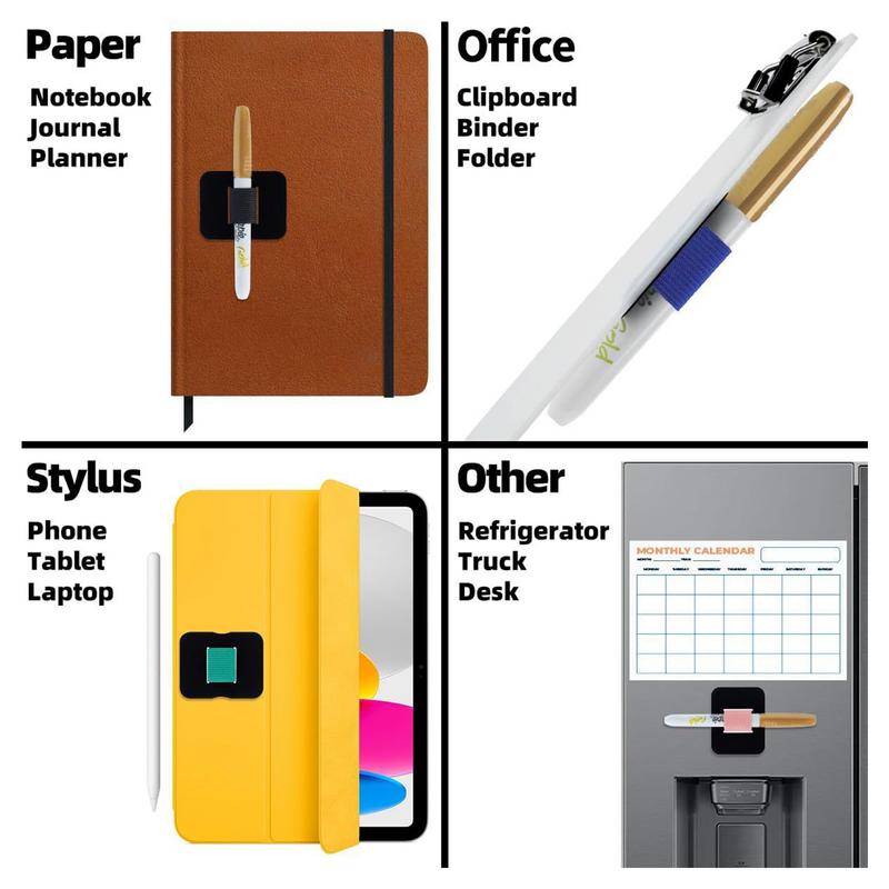 Portapenne elastico Portapenne elastico autoadesivo in pelle PU Portapenne impermeabile per frigorifero Portapenne