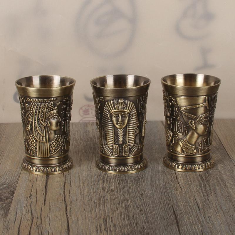 The Revenant Same Style Wine Glass Ancient Egypt Myth Relief Art Copper S Glass B52 Cocktail Russia Sikkim Spirits Bullet Cup