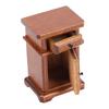 1:12 Scale Miniature Bedside Cabinet Birch Wood   Furniture Nightstand with Drawer for Bedroom