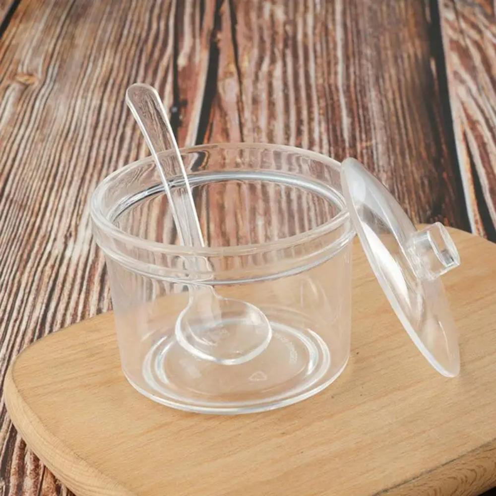 With Spoon and Lid Seasoning Jar Anti-fall Condiment Container Acrylic Sugar Bowl  Dining Table