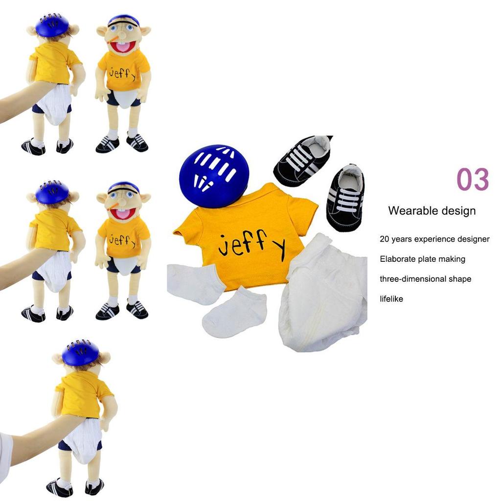 Soft And Skin-friendly Jeffy Cartoon Plush Hand Puppet Toy For Kids And Adults Perfect Christmas And Birthday Gift!