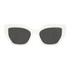 Prada Temple letter logo irregular shape sunglasses men's white