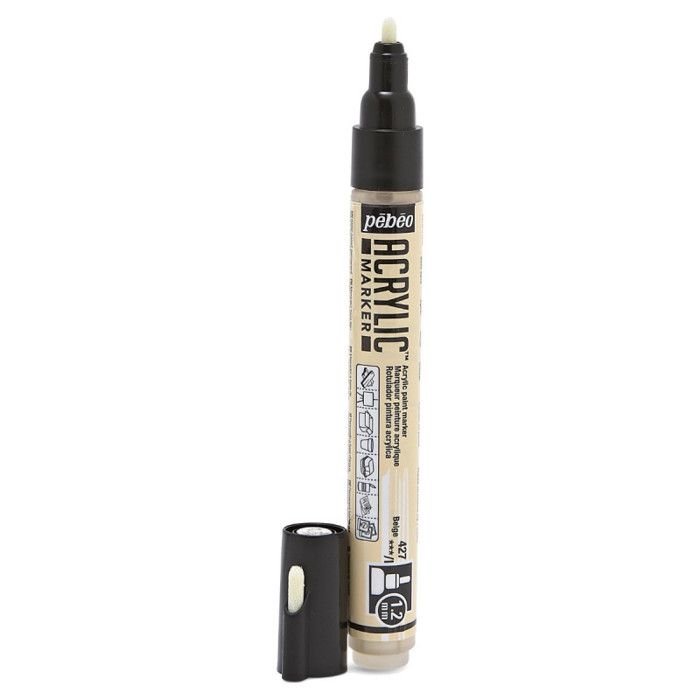 Marqueurs peinture acrylique - PÉBÉO - Acrylic Marker - Pointe Fine 1,2 mm - Couleur Beige - Mixte