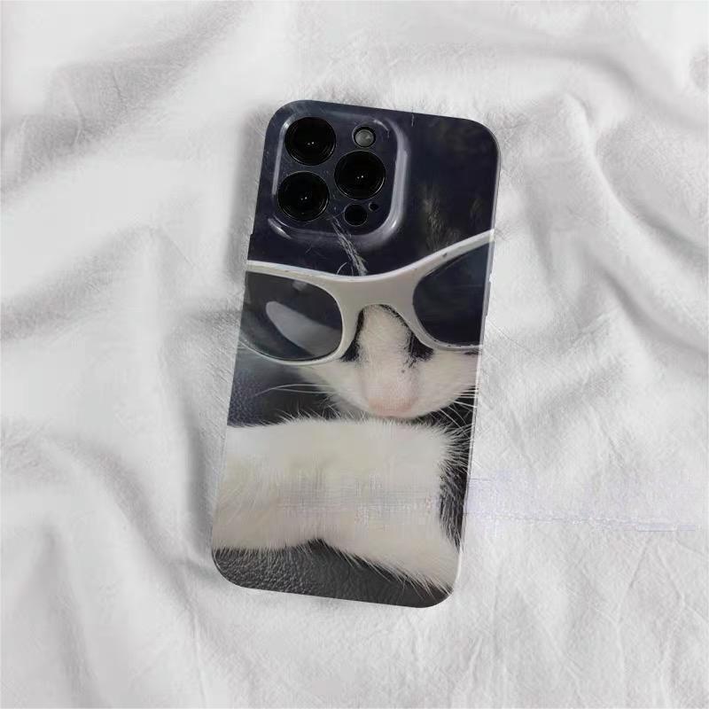 

Stylish Sunglasses Tuxedo Cat Shockproof Phone Case for iPhone 17 16 15 14 11 12 13 Pro Max Air Plus Back Cover iPhone 12 Pro