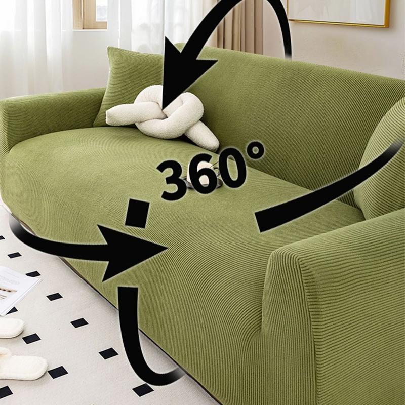 Premium Stretch Jacquard Sofa Cover Polar Fleece Fabric Non Slip Elastic Slipcover For 1-4 Seater Livingroom Furniture Protector