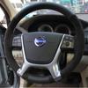 For Volvo XC60 2010-2013 S80 2012-2016 Hand Stitched Non-slip Black Leather Suede Car Steering Wheel Cover