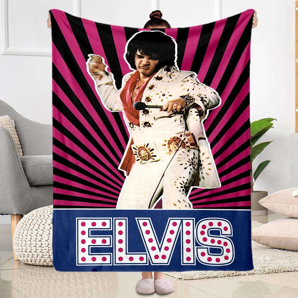 Elvis Presley: Iconic Performances Blanket Durable Comfort Suitable for Office Chair Office Bedding Four Seasons Universal Stylish Decor