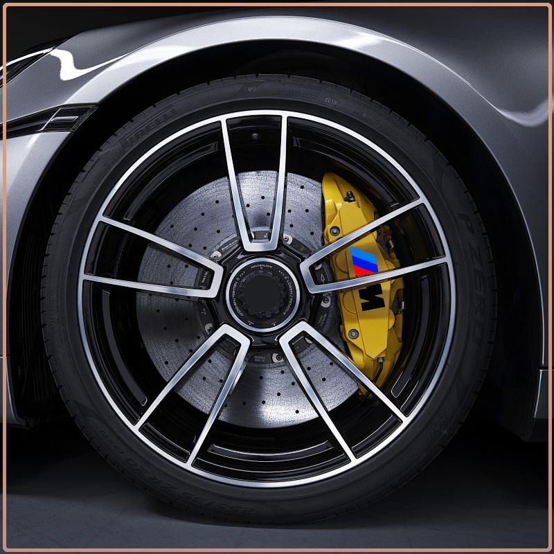6 Stuks/Set Sportauto Remklauw 3D Stickers Wielnaaf Decoratie Accessoires of Bmw M3 M4 M5 M6 F20 F30 G20 F31 F34 F10 G30 F11 X3 F25 X4 I3 1 3 5 Serie