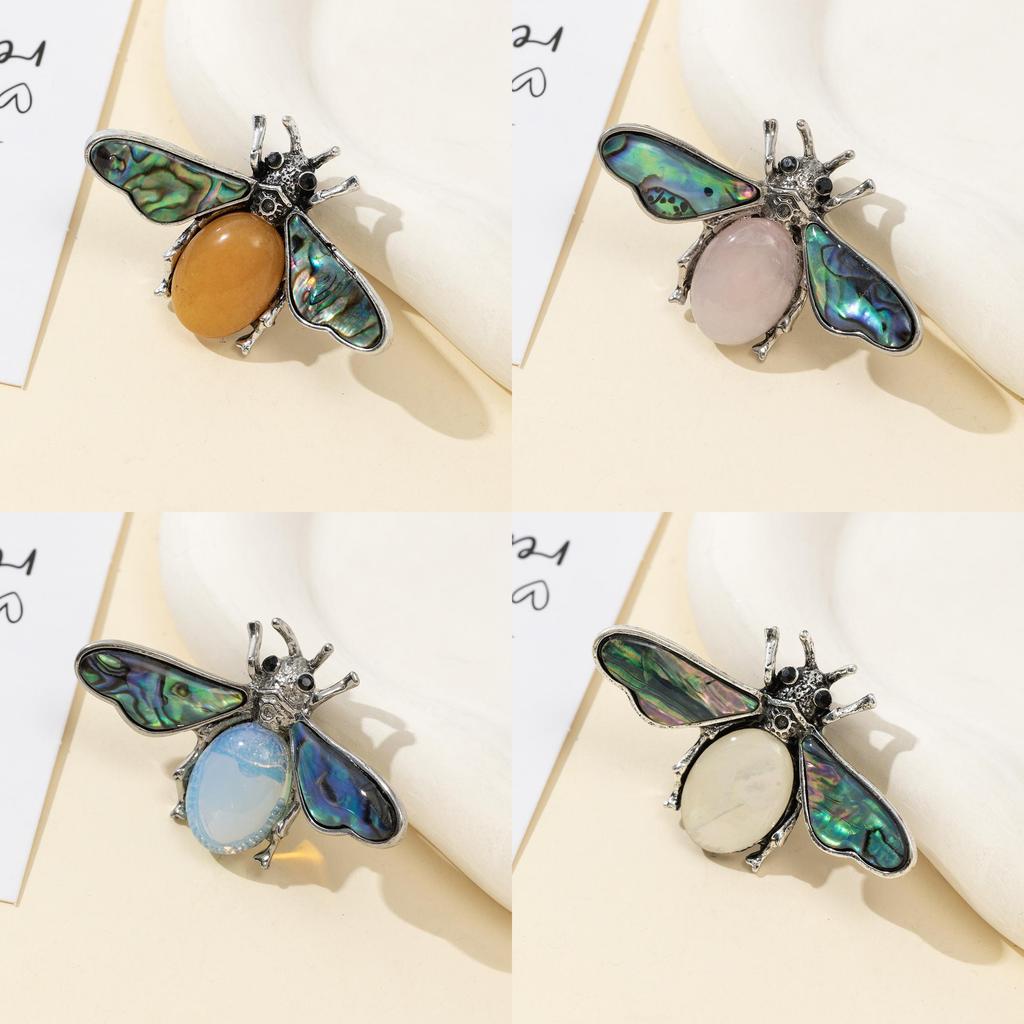 Fashion Brooch Pin With Shell And Stone For Elegant Clothing Accessory Gift
