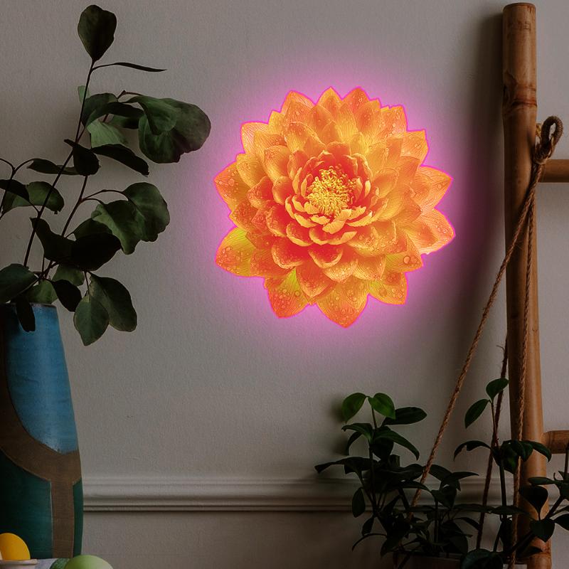 Ljusblommig Toalettklistermärke Nattlampa Blommig Väggdekal Badrum Sovrumsklistermärke Självhäftande PVC Vattentät Heminredning