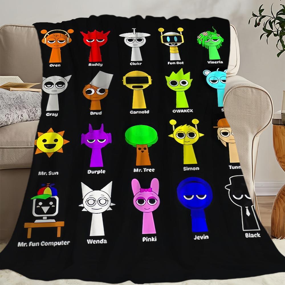 Coperta Gioco Incredibox Sprunki Comfort Amico della Pelle Calda Morbida Coperta in Peluche Adatta Divano Soggiorno Ufficio Camera da Letto