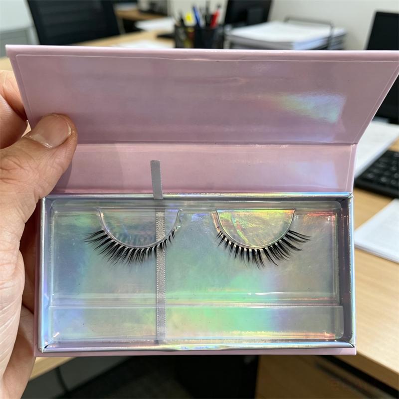 2026Vegan Clear Band Comfort Super Thin Strip Handmade Eyelash Strips Wispy Cruelty Free Synthetic 3D Natural Cat Eye Lashes